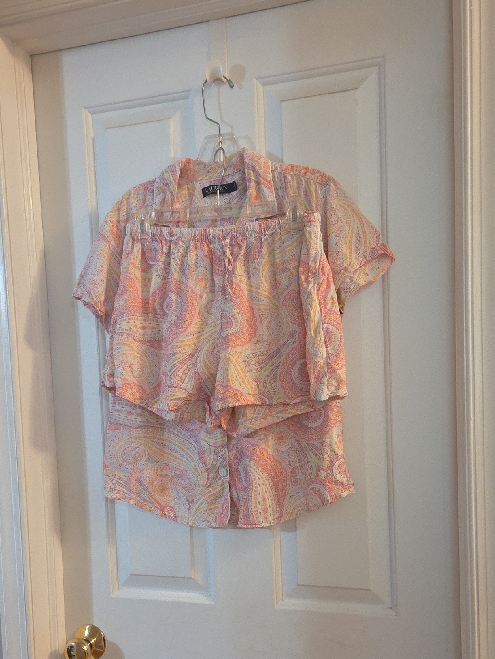 Lauren Ralph Lauren Pink Paisley Pajama Short Set 2 Pieces Small